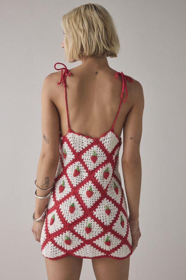 Glamorous Crochet Berry Mini Dress #1