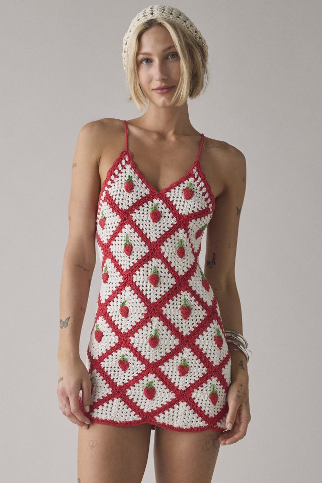 Glamorous Crochet Berry Mini Dress #2
