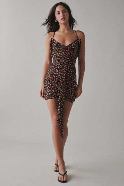 AFRM Mackie Spring Ditsy Floral Ruched Mini Dress