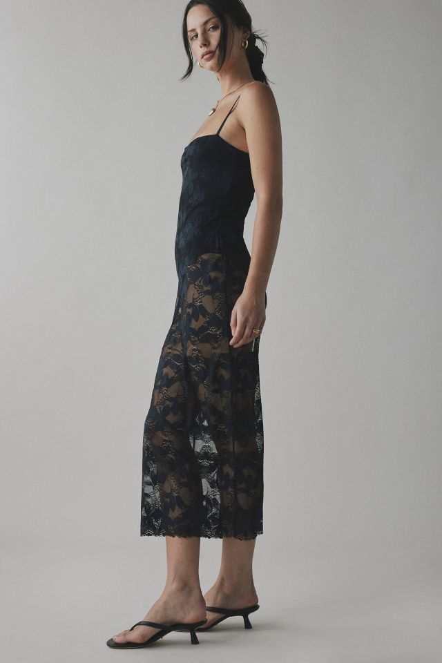 AFRM Marsaille Sheer Lace Midi Dress #2