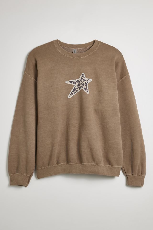 【★安心の定価販売★】 Print Cheetah Star Outfitters Urban | Sweatshirt Neck Crew トップス