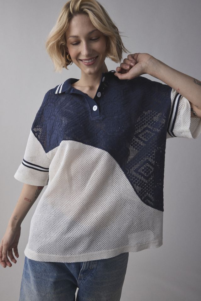 BDG Billie Oversized Lace Polo Shirt #1