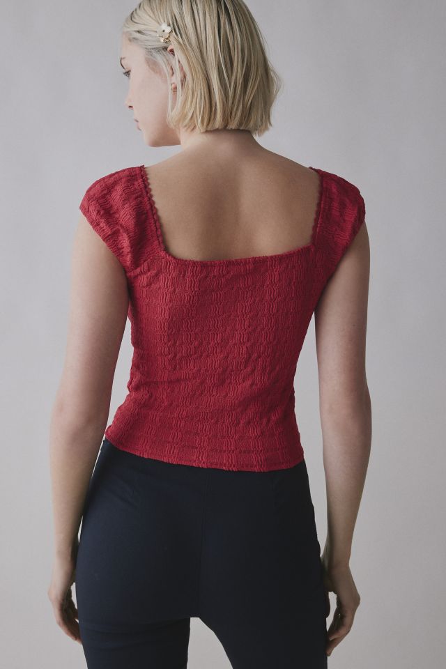 Kimchi Blue Juliette Keyhole Scoop Neck Crinkle Blouse #3