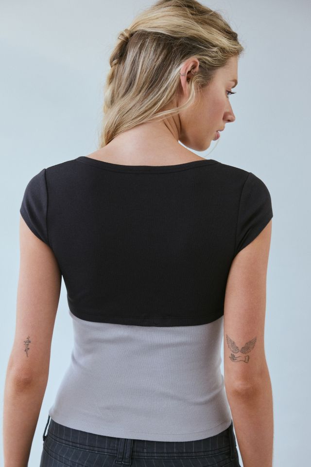 BDG Hannah Tie-Front Twofer Tee #2