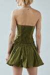 UO Rex Strapless Cargo Bubble Hem Mini Dress