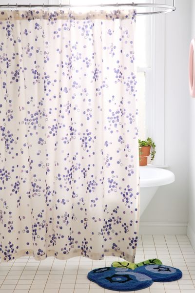 Urban Outfitters Blueberry Patch Patterned Shower Curtain In White At  In White