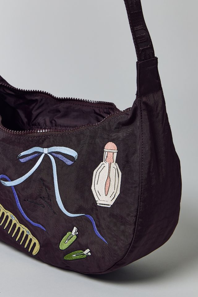 BAGGU Embroidered Get Ready With Me Medium Nylon Crescent Bag #3