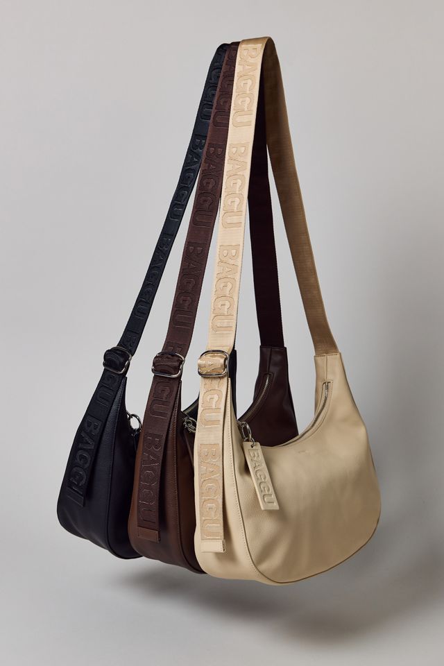 BAGGU Medium Recycled Leather Crescent Bag #4