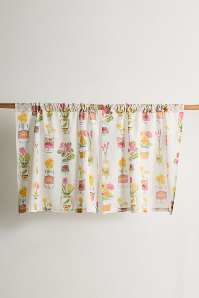 Jar-Din Floral Pattern Café Curtain Set #1