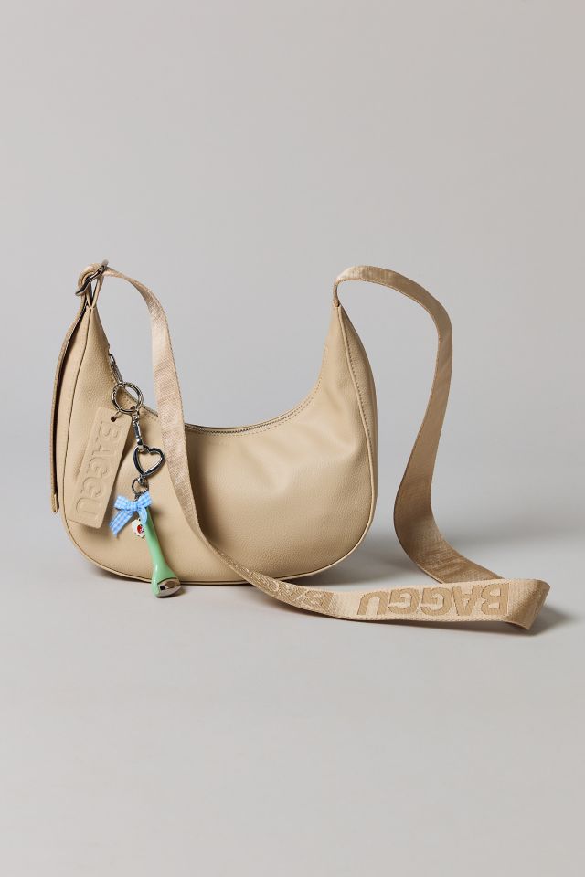 BAGGU Small Recycled Leather Crafted Crescent Bag #1
