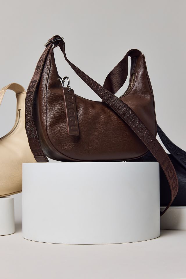 BAGGU Small Recycled Leather Crafted Crescent Bag #4