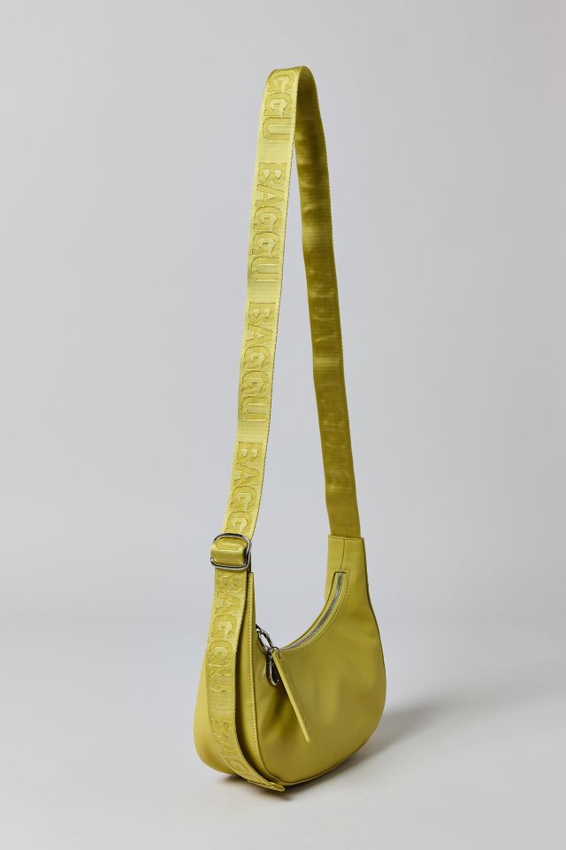 BAGGU Small Recycled Leather Crafted Crescent Bag #1