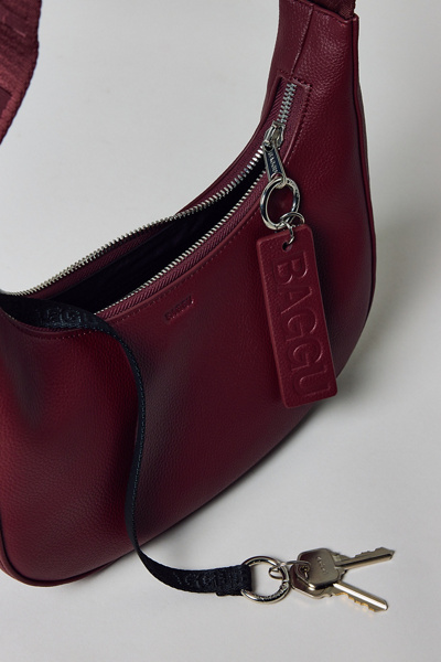 BAGGU Small Recycled Leather Crafted Crescent Bag