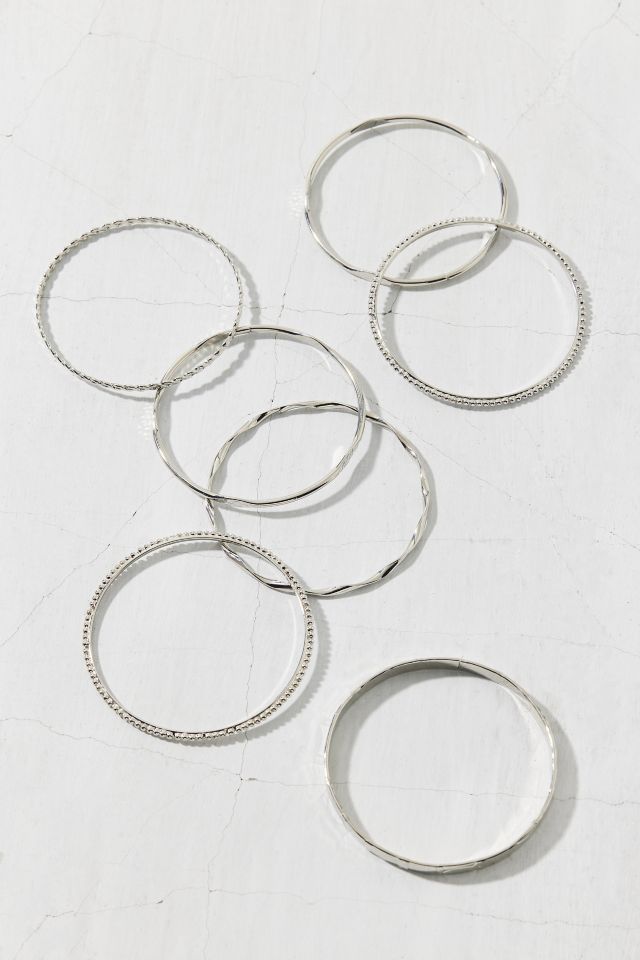 Textured Thin Bangle Bracelet Set #1