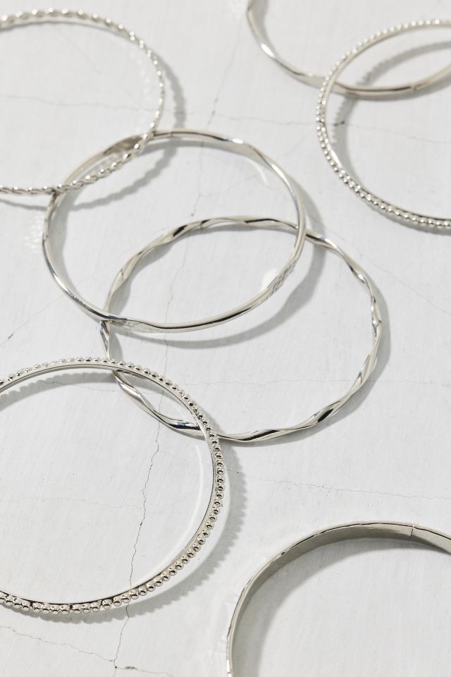 Textured Thin Bangle Bracelet Set #2