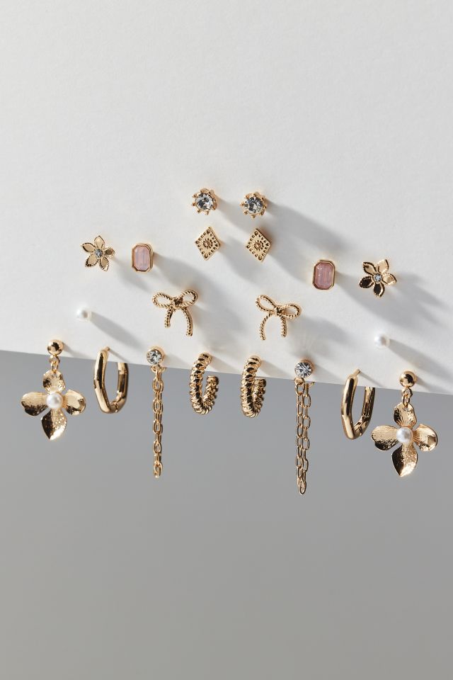 Faye Bows And More Post & Hoop Earring Set #1