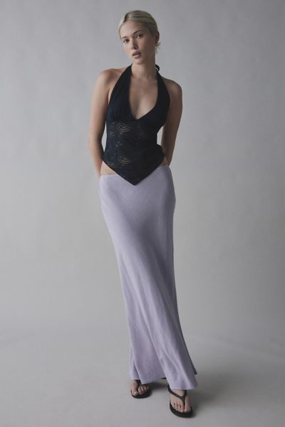 UO Natasha Plunging Paisley Lace Halter Top Product Page