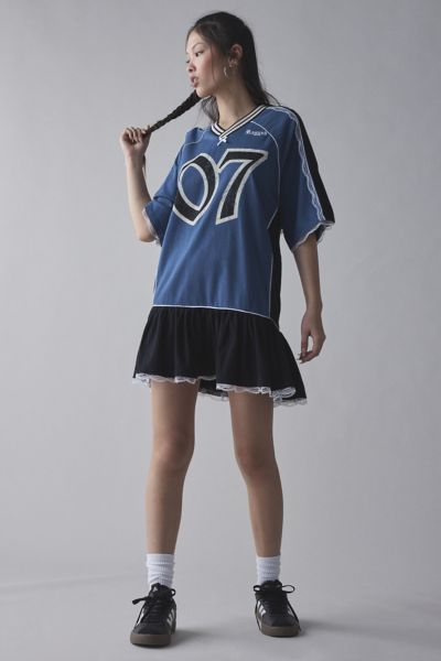 The Ragged Priest Oversized T-shirt Dress In Blue