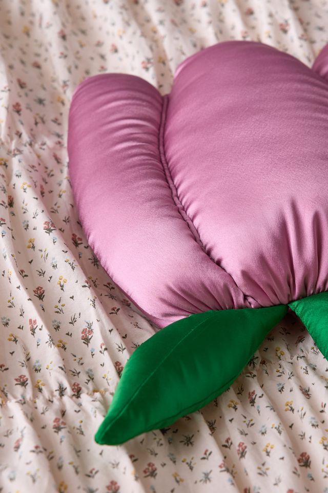 Tulip Shape Satin Throw Pillow #1