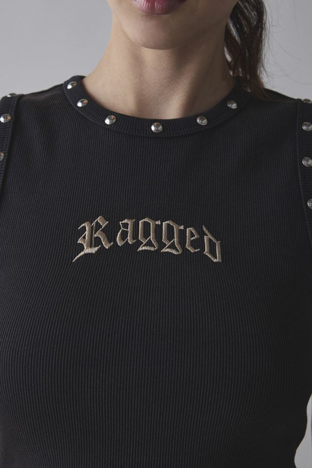 The Ragged Priest Embroidered Graphic Rivet Vest Top #1