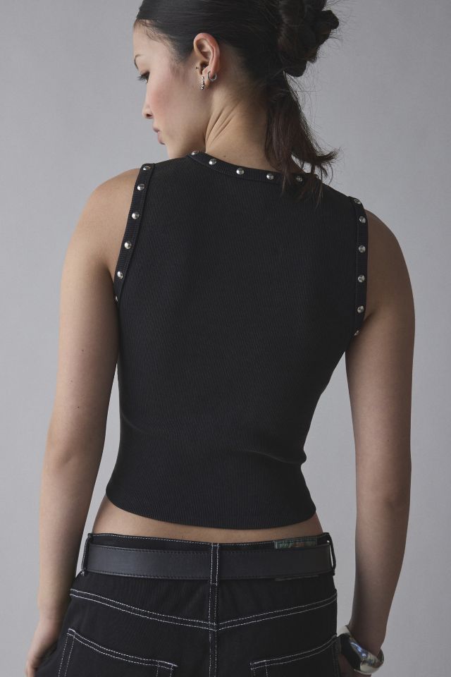 The Ragged Priest Embroidered Graphic Rivet Vest Top #3