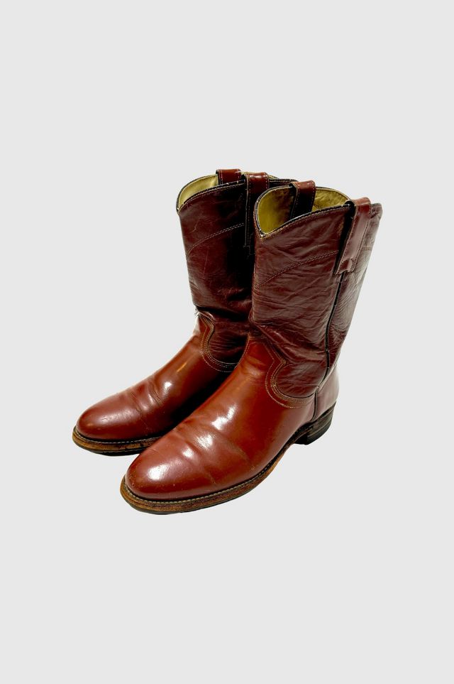 Bottes Western Vintage J. Chisholm Wheat Tan - Femme Taille 7M - Fabriquées Aux USA