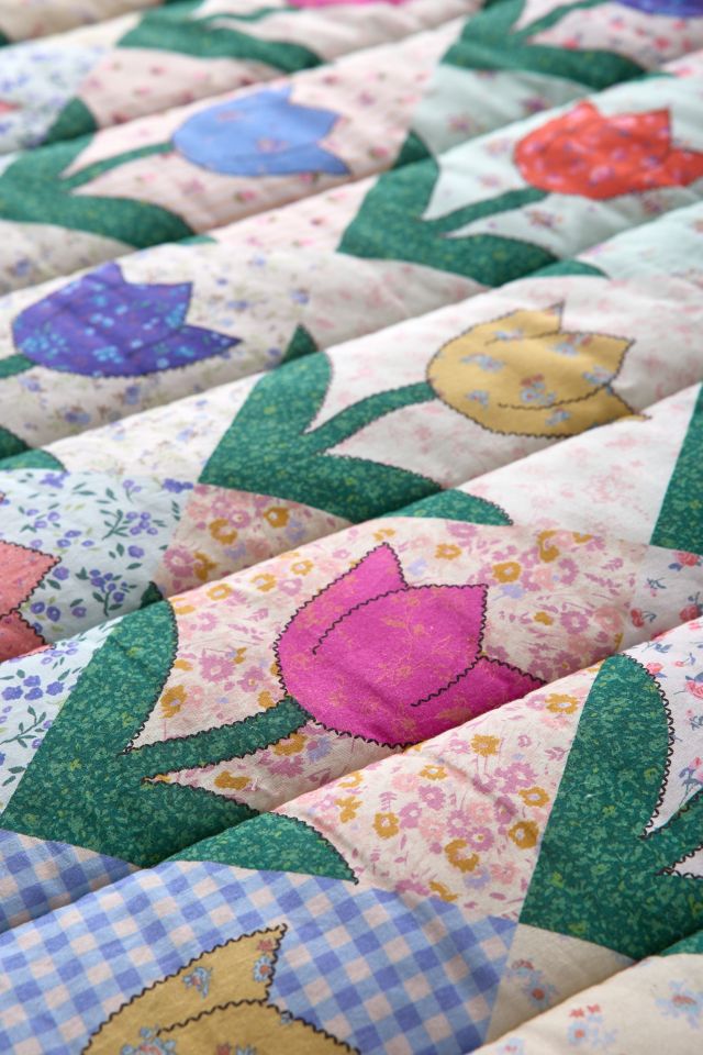 Renee Tulip Patchwork Reversible Quilt #3