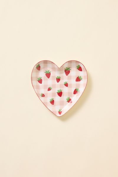 Urban Outfitters Heart Shape Metal Trinket Dish In Pink At