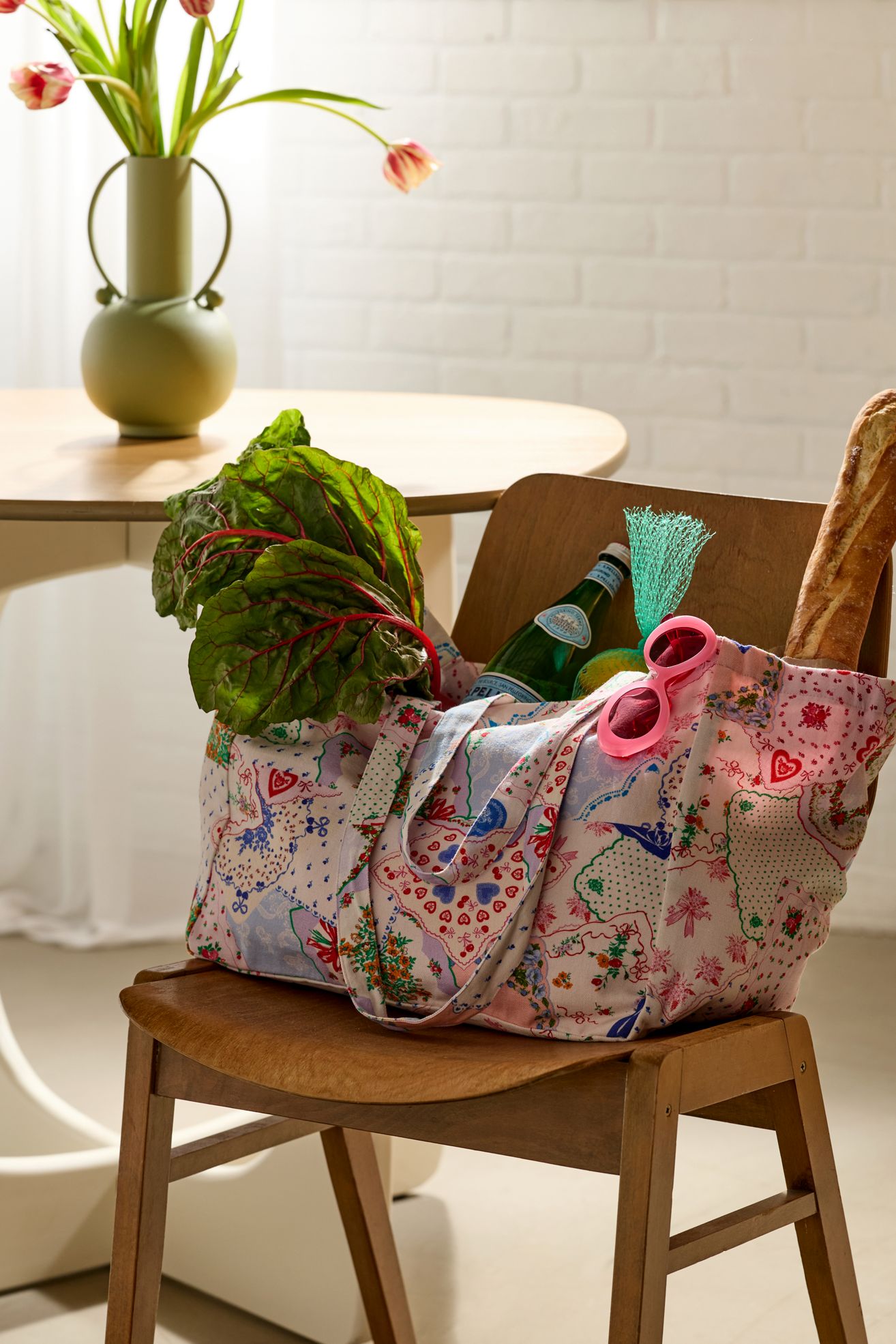 Mia Patterned Market Tote Bag - Hankie Patchwork, Regular, ONE SIZE