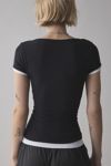 BDG Carmin Twofer Ribbed Knit Baby Tee