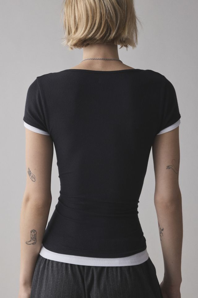 BDG Carmin Twofer Ribbed Knit Baby Tee #2
