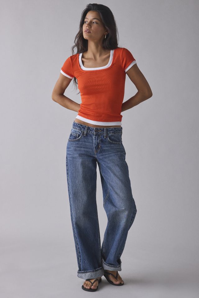BDG Carmin Twofer Ribbed Knit Baby Tee #2