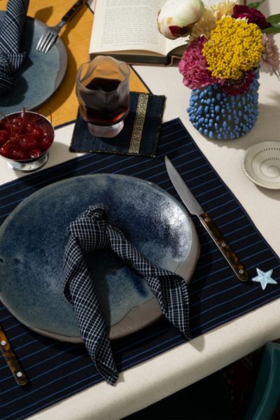 Atelier Saucier Double-sided Placemat In Yearbook Stripe At Urban Outfitters In Blue