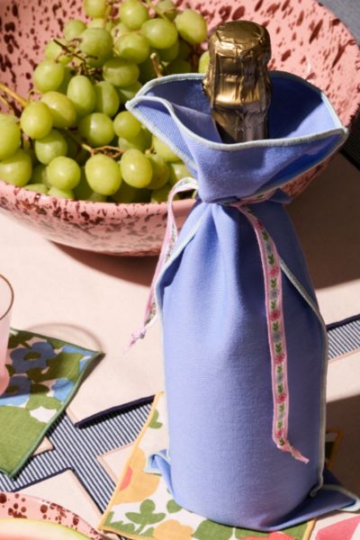 ATELIER SAUCIER INDIGO STRIPE BOTTLE BAG IN BLUE AT URBAN OUTFITTERS 
