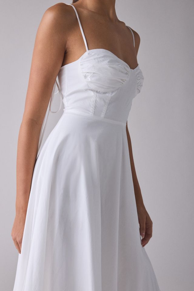 Glamorous Tie-Strap Cotton Poplin Tiered Midi Dress #2