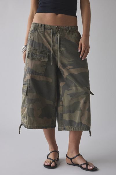 Bdg Detroit Low-rise Baggy Cropped Cargo Pant In Camo, Women's At Urban Outfitters In Camo