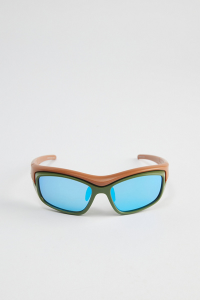 Urban Outfitters ethan stacked shield sunglasses Urban Outfitters Ethan Stacked Shield Sunglasses in Blue for  main image 2