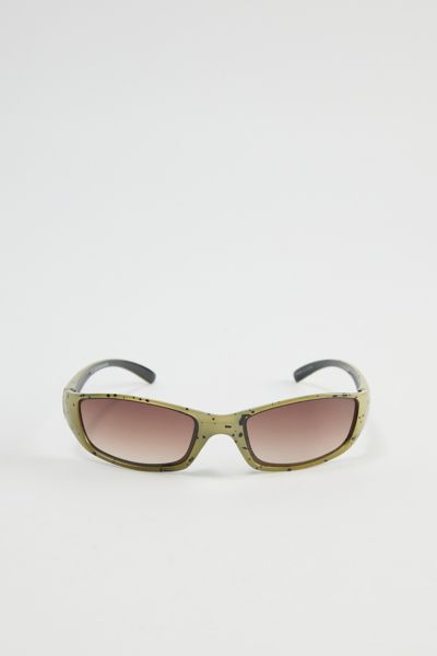 Urban Outfitters Gunnar Speckled Wrap Sunglasses In Green, Men's At  In Green