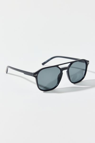 Urban Outfitters Lucas Round Aviator Sunglasses In Black, Men's At  In Black