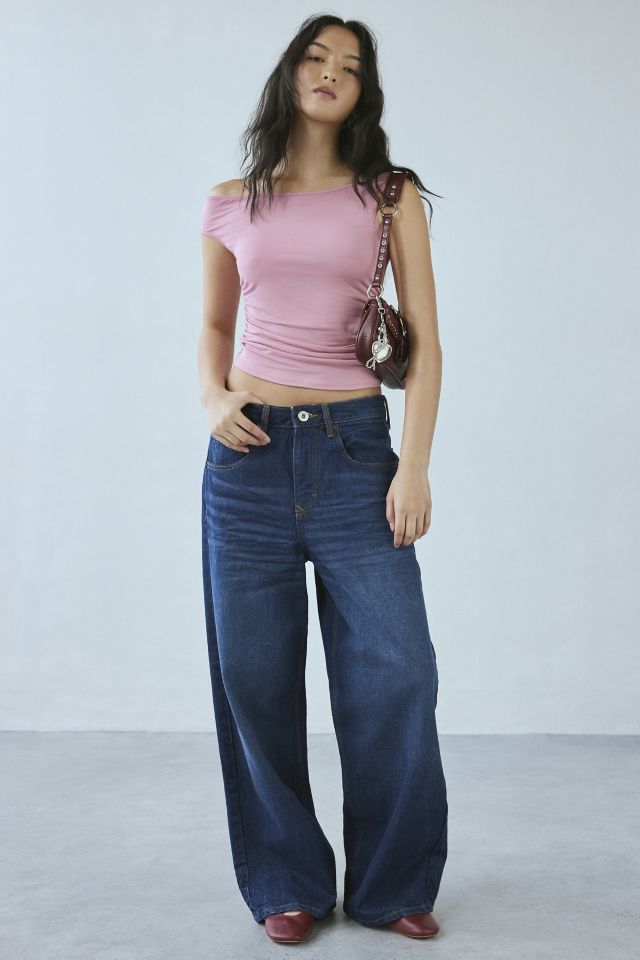 UO Emili Asymmetric Jersey Knit Crop Top #2