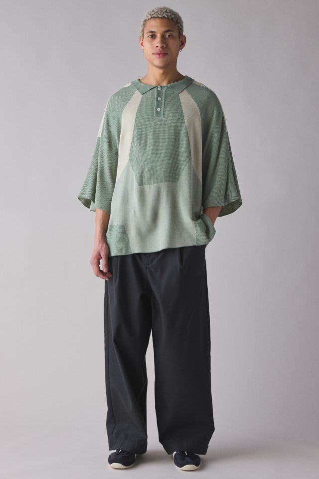 AJOBYAJO Paneled Two-Tone Polo Shirt | Urban Outfitters