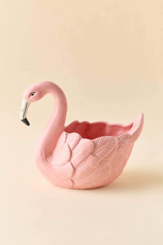 Flamingo Shaped Ceramic Planter #2