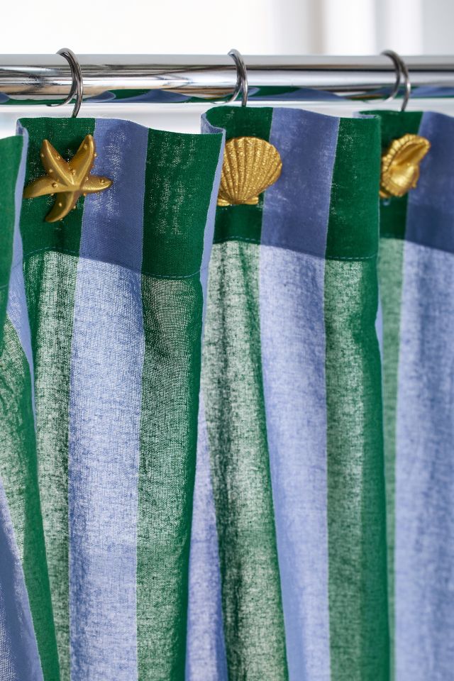 Ocean Life Icon Resin Shower Curtain Hook Set #1