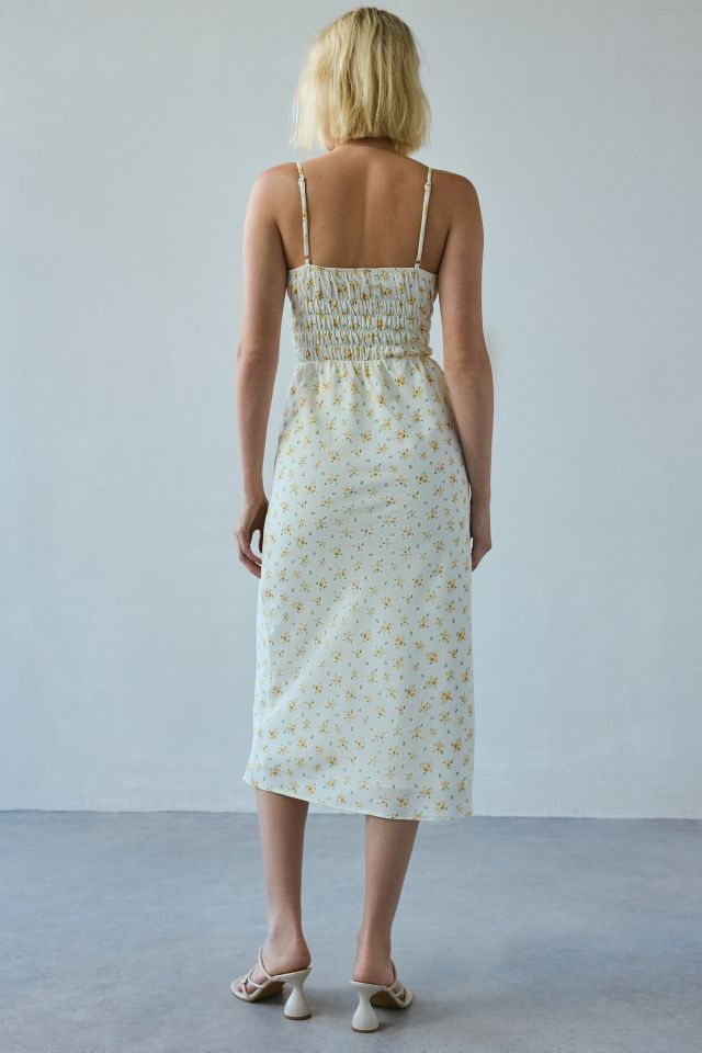 Kiss The Sky Mimosa Floral Shirred Midi Dress #3