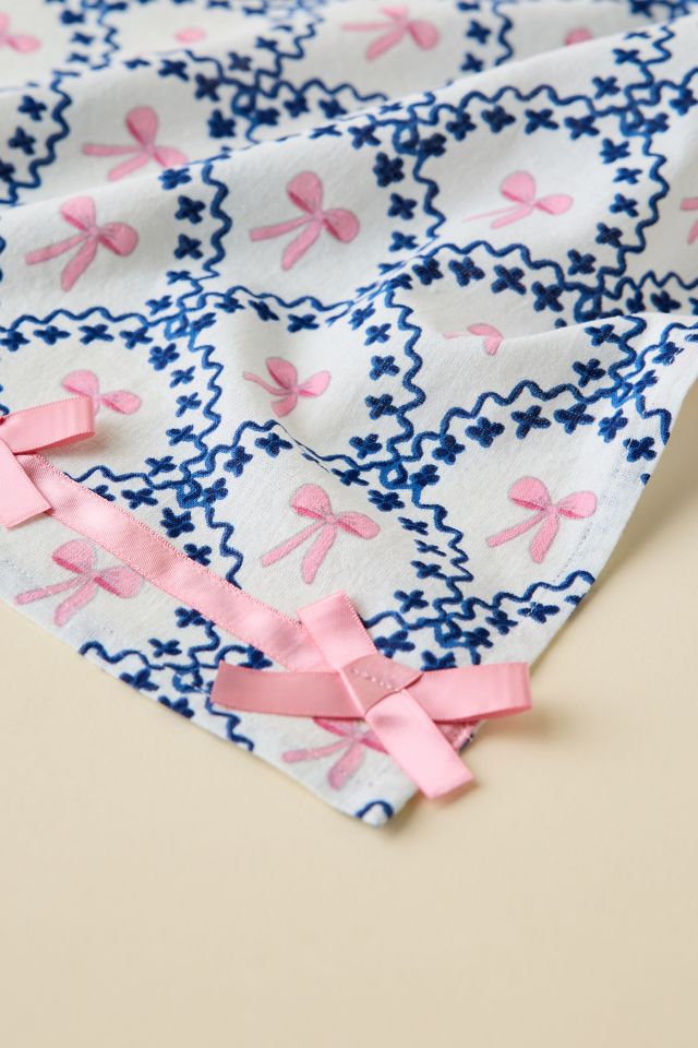 Bow Pattern Embellished Tea Towel #1