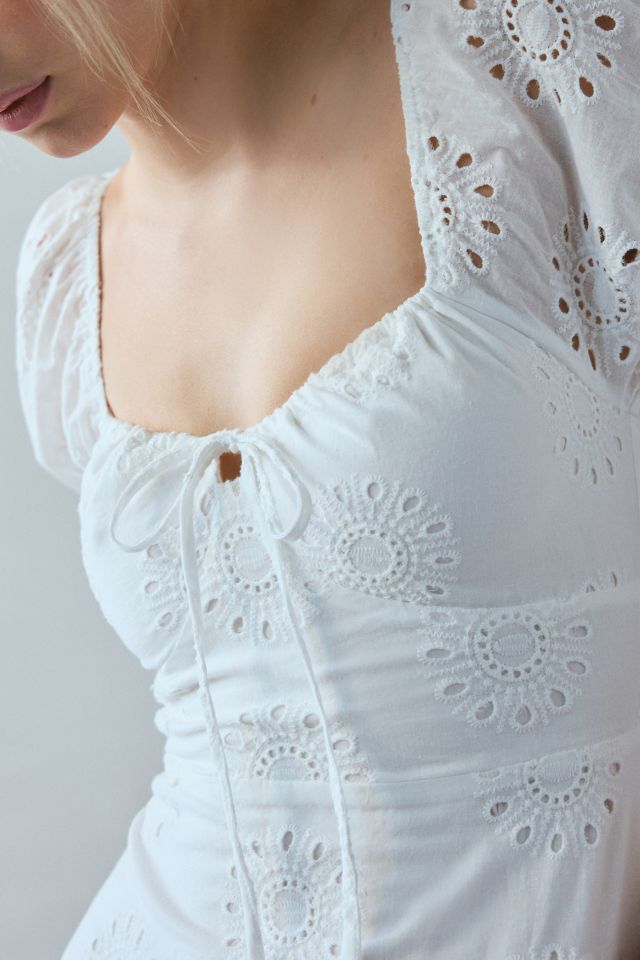 Kiss The Sky Xena Eyelet Lace Drop Waist Romper #1