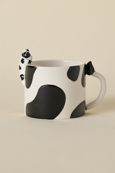Peeking Cow Sculpture Ceramic Mug Product Page