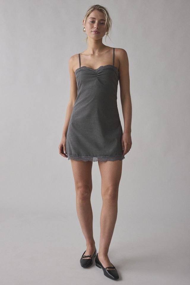 Motel Larna Lace-Trim Satin Slip Mini Dress #2