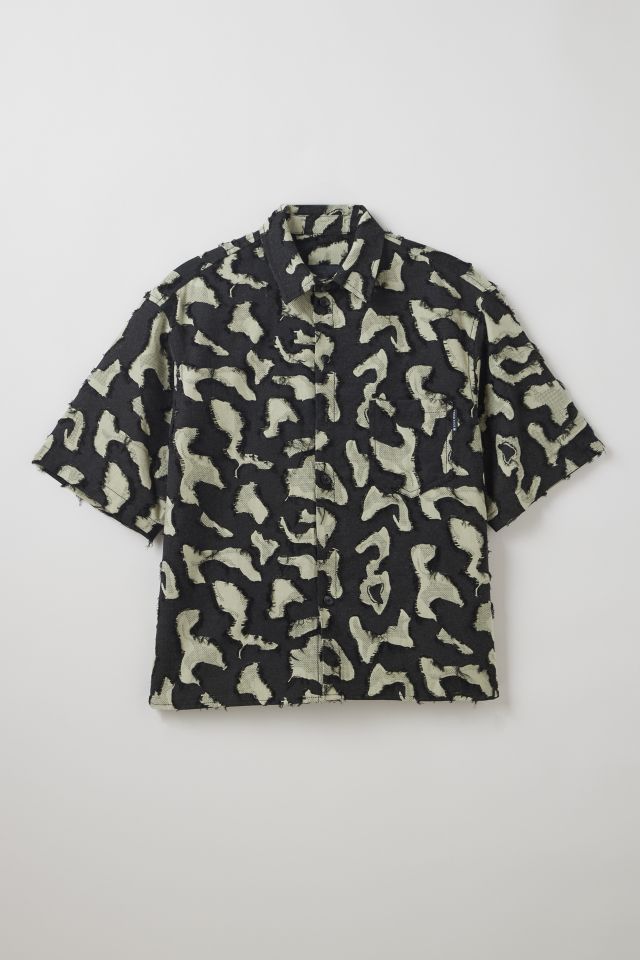 FRIED RICE Abstract Pattern Boxy Short Sleeve Shirt #1