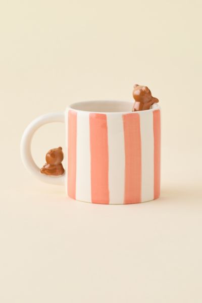 Sleeping Teddy Bear Sculpted Ceramic Mug